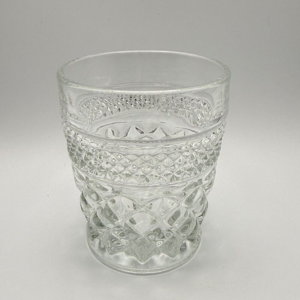 Vintage Anchor Hocking Wexford Old Fashioned Glass  3.75" Tall Clear Pressed